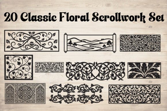 Classic Floral Scrollwork Vector Set