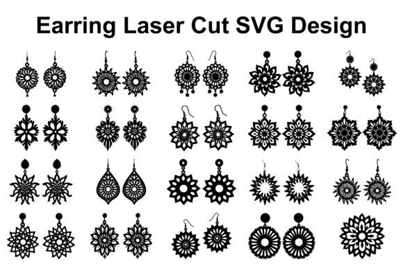 Elegant Flower Earrings SVG Pack