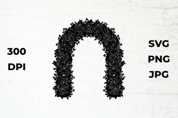 Floral Archway Silhouette Illustration