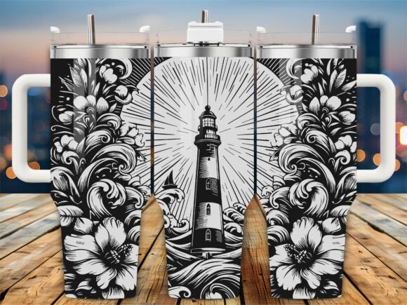 Floral Beach Light 40oz Tumbler