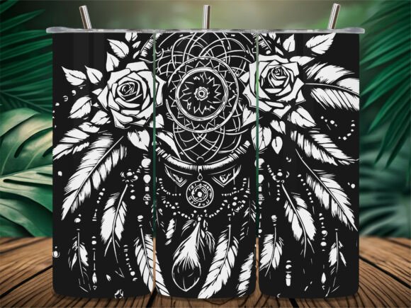 Floral Dreamcatcher Rose Tumbler