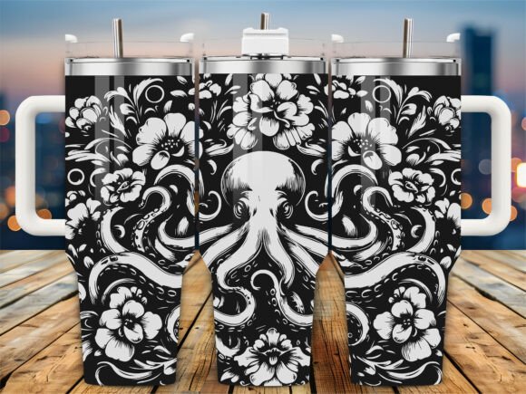 Floral Octopus Garden 40oz Tumbler