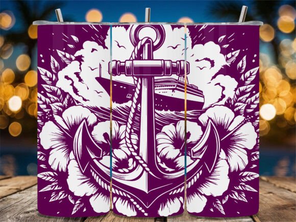 Nautical Anchor Floral Ship