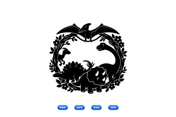 Prehistoric Floral Dino Wreath