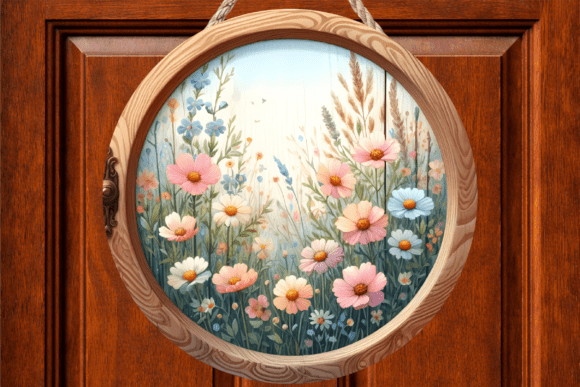 Watercolor Wildflower Floral Door Sign